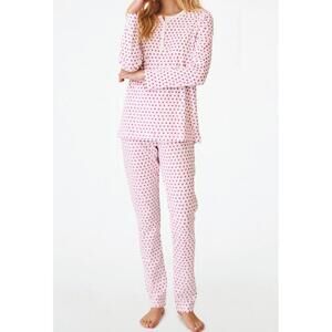 Hearts Pajamas - Women's Pink Heart Print Pajama Set